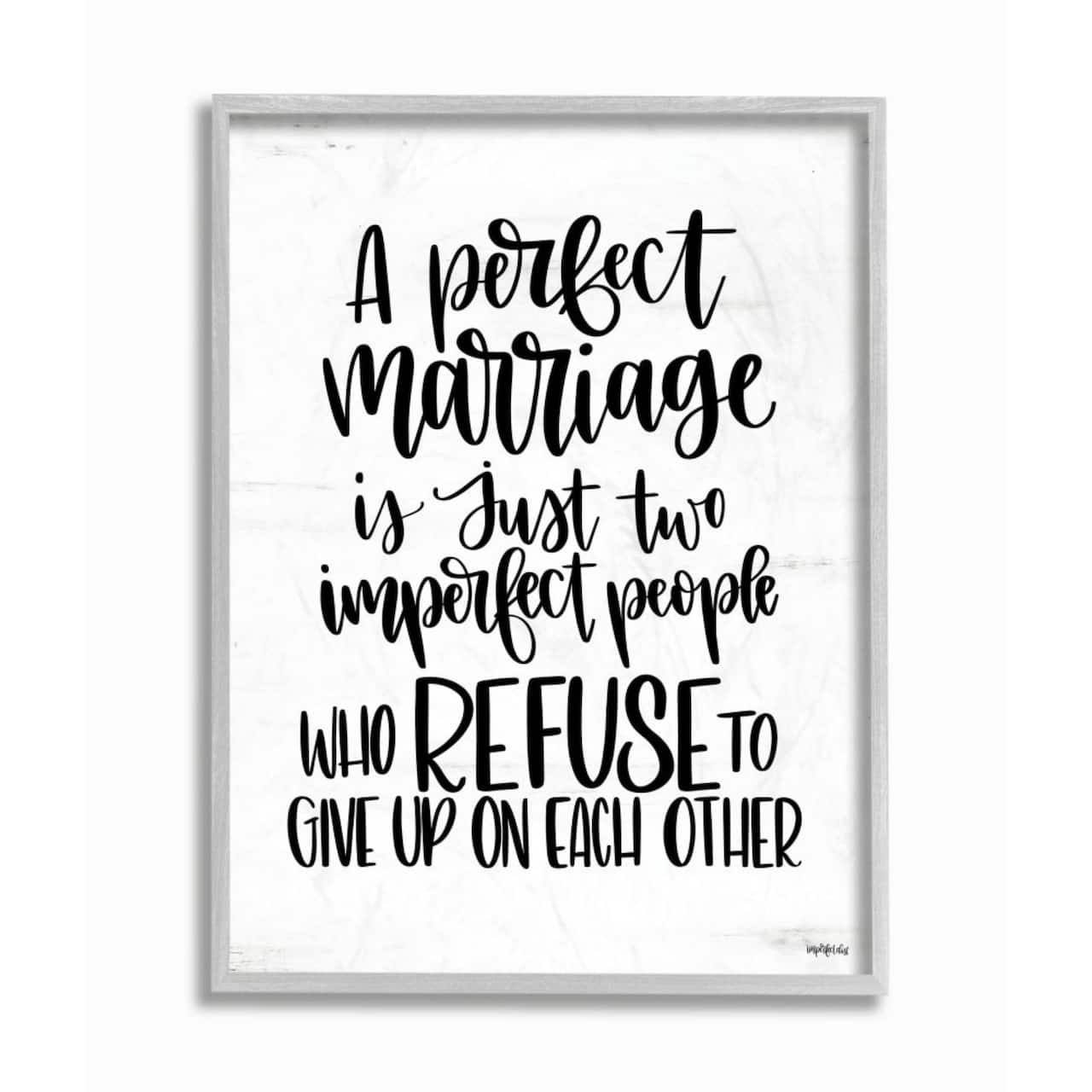Stupell Industries Perfect Marriage Imperfect People Gray Framed Wall Art